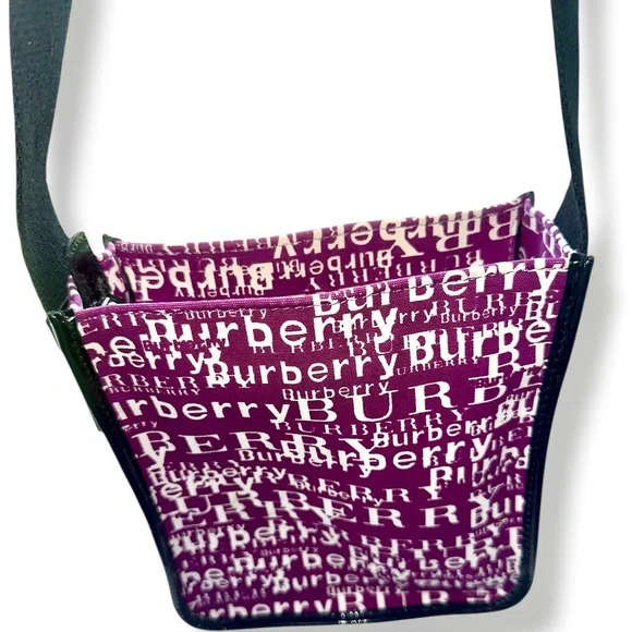 Burberry Logo Print Crossbody Bag in Purple White and Black Graffiti Rare Small